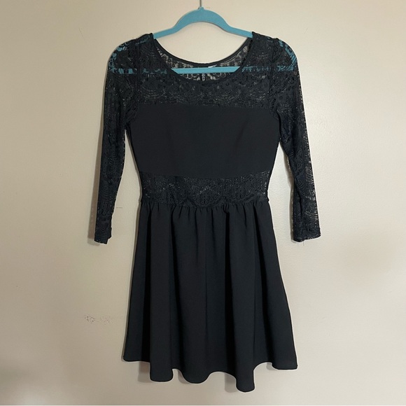 maje black lace dress Maje Women's Fit / Flare Black Mesh Embroidered Polyester Trims Dress main image 0